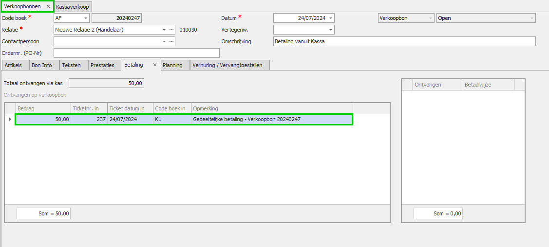 Betaling voor verkoopbonnen 2