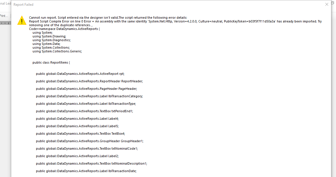 CCH Practice Management : v2019.1 Error running Smart Report - "Cannot ...