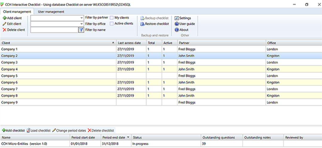 CCH Interactive Checklist : How do I create, complete and manage client ...