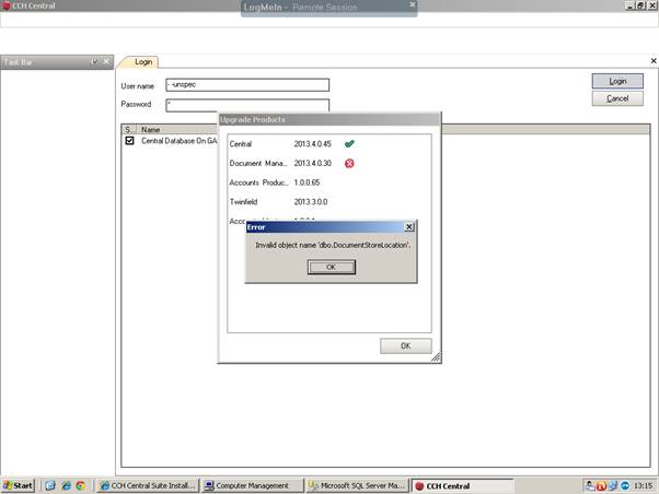 CCH Central Suite Installer : When adding a Document enabled ...