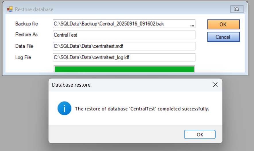CCH Central : Technical Backup - How to check the backup when using the ...